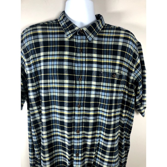 Patagonia Men's Short Sleeve Button Down Shirt Size XL Organic Cotton Blue Plaid - Picture 3 of 15